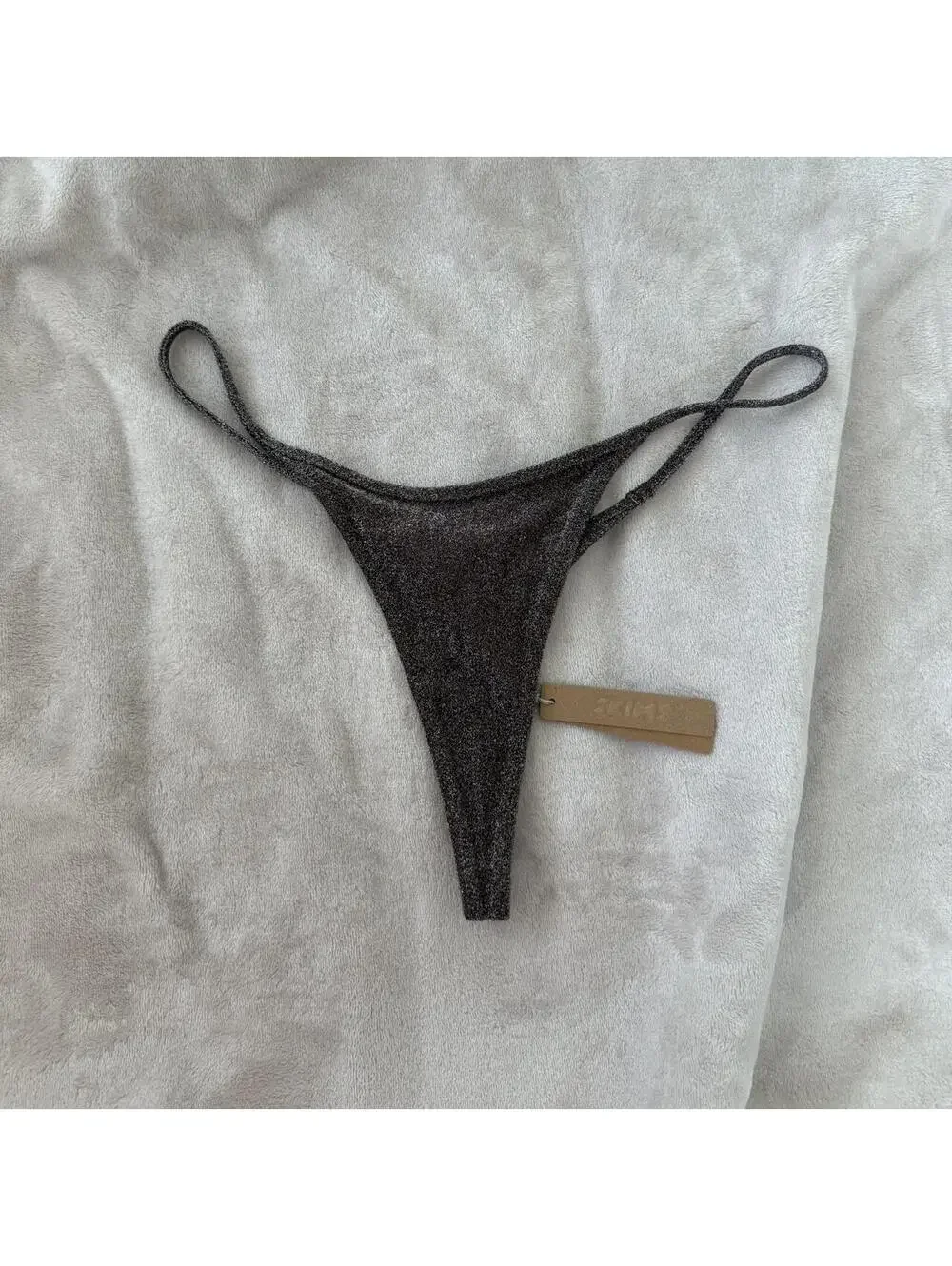 Skims glitter swim thong bikini bottom NWT